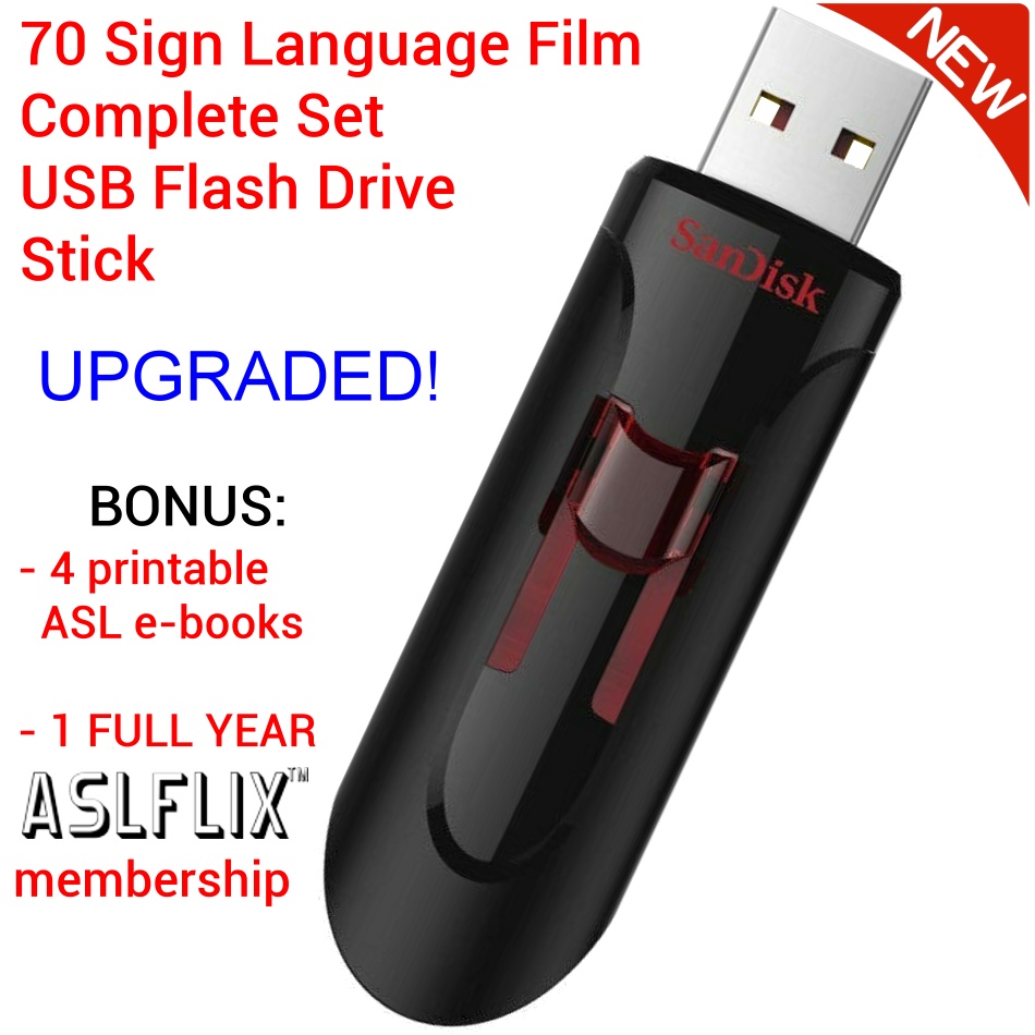 USB Flash Drive Stick: 70 ASL Film Complete Set