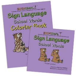 Signimalz Sign Language School Words Book and Coloring Book Set