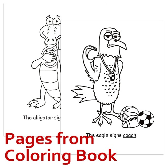 Signimalz Sign Language School Words Book and Coloring Book Set