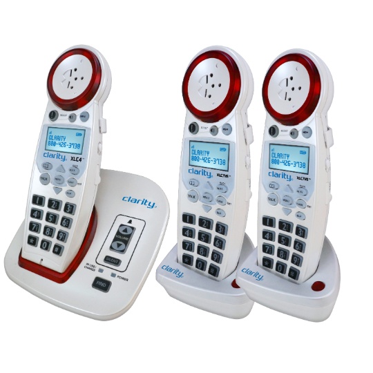 Clarity XLC4 Amplified Cordless Phone + 2 Expansion Handsets