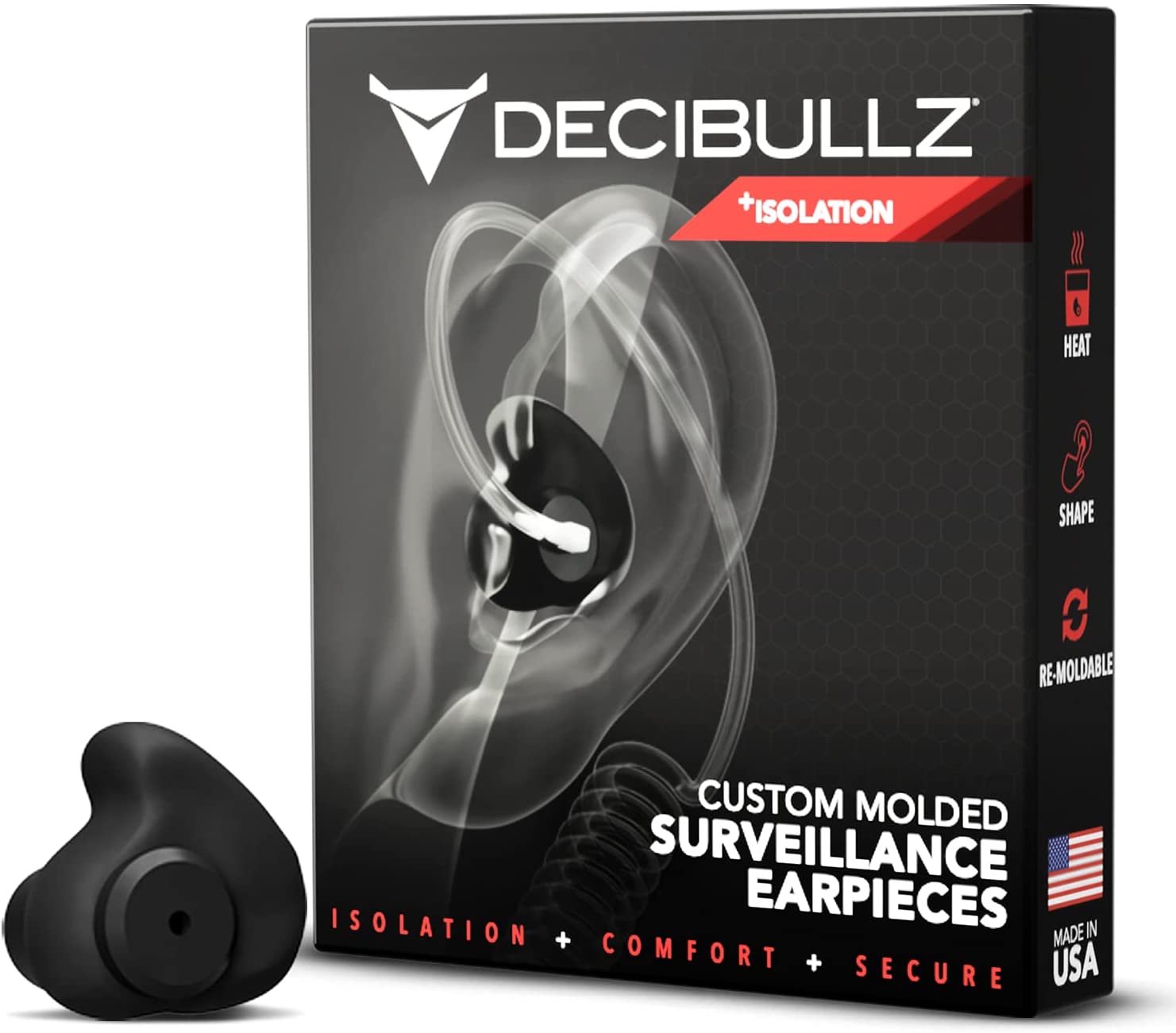 Decibullz Surveillance Earpieces + Isolation | Black