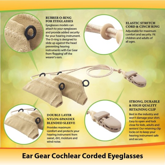 Ear Gear Cochlear Corded Eyeglasses | Orange-Red
