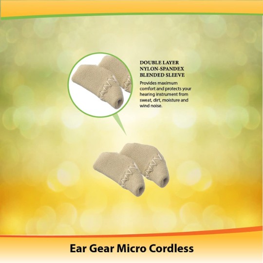 Ear Gear Micro Cordless (Binaural) | Up to 1" Hearing Aids | Camouflage