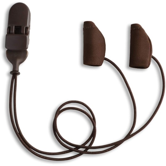 Ear Gear Micro Corded (Binaural) | Up to 1" Hearing Aids | Brown