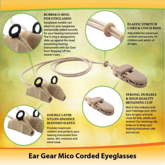 Ear Gear Micro Corded Eyeglasses | Grey