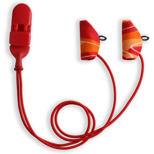 Ear Gear Micro Corded Eyeglasses | Orange-Red