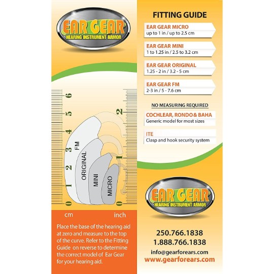 Ear Gear Micro Corded (Mono) | Up to 1" Hearing Aids | Grey