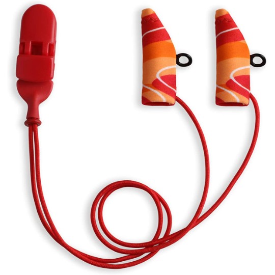 Ear Gear Mini Corded Eyeglasses | Orange-Red