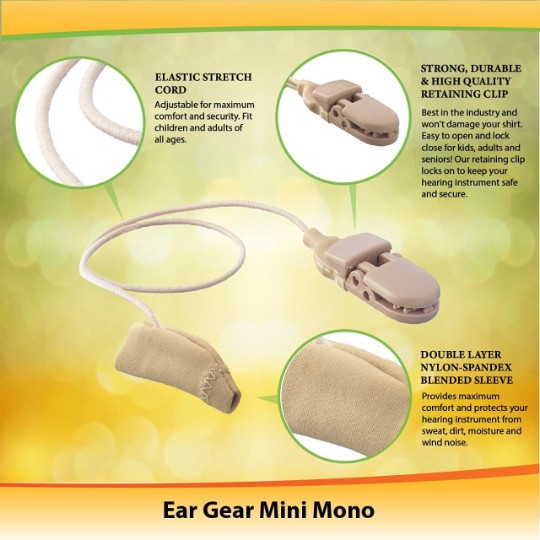 Ear Gear Mini Corded (Mono) | 1"-1.25" Hearing Aids | Beige