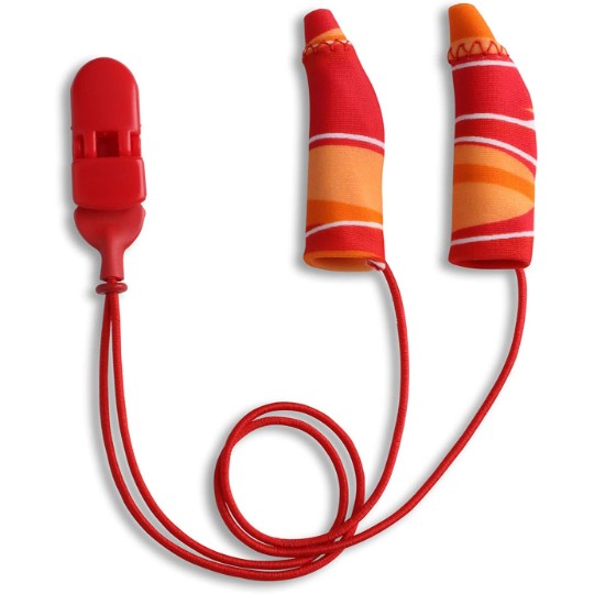 Ear Gear Original Corded (Binaural) | 1.25"-2" Hearing Aids | Orange-Red