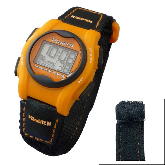 Global VibraLITE MINI Vibrating Watch with Orange / Black Band