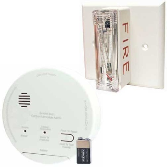 Gentex GN-503FF Hard Wired T3 Smoke / T4 Carbon Monoxide Photoelectric Alarm with Ceiling Strobe