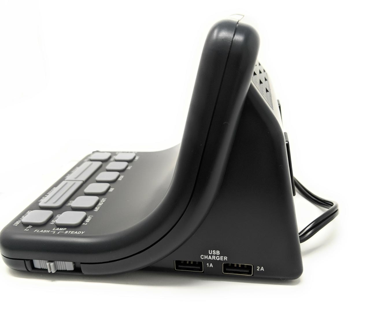 DEAFWORKS Futuristic 2 Deaf Alarm Clock Silent, Flashing Lights