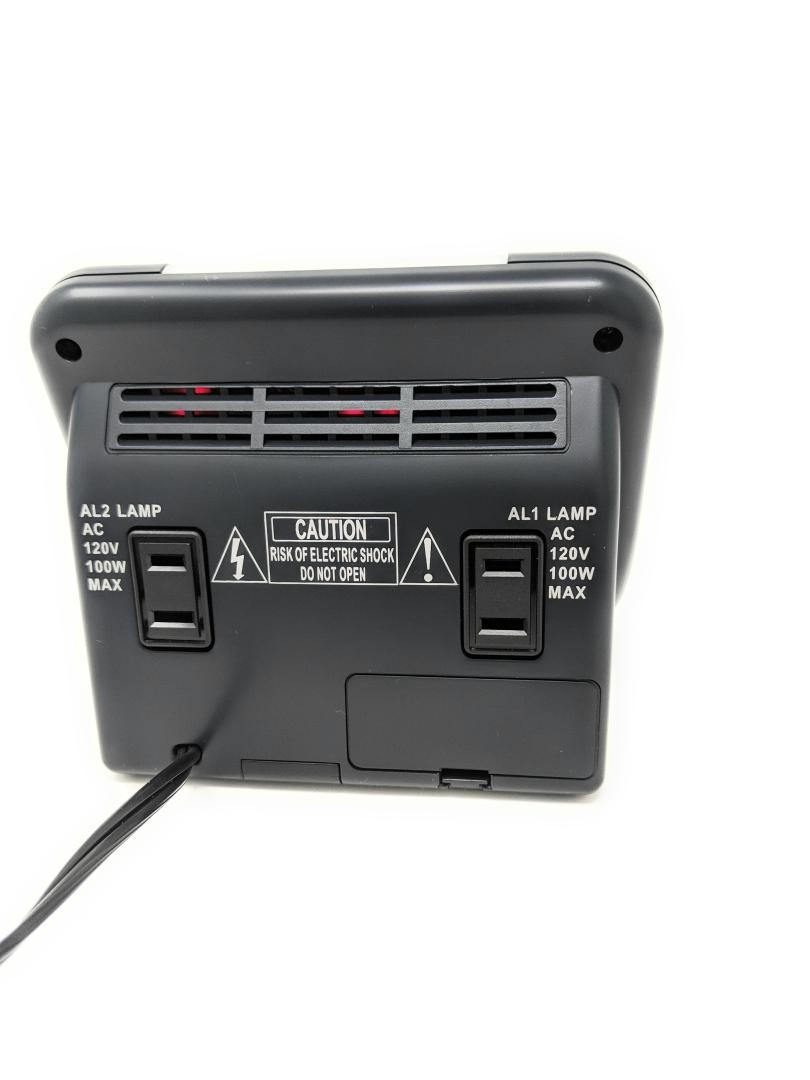 DEAFWORKS Futuristic 2 Deaf Alarm Clock Silent, Flashing Lights