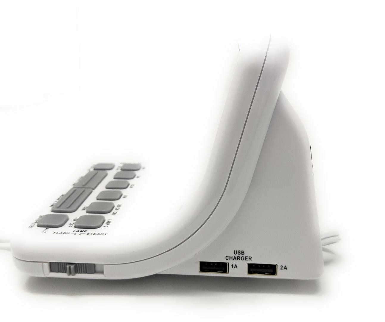 DEAFWORKS Futuristic 2 Deaf Alarm Clock Silent, Flashing Lights