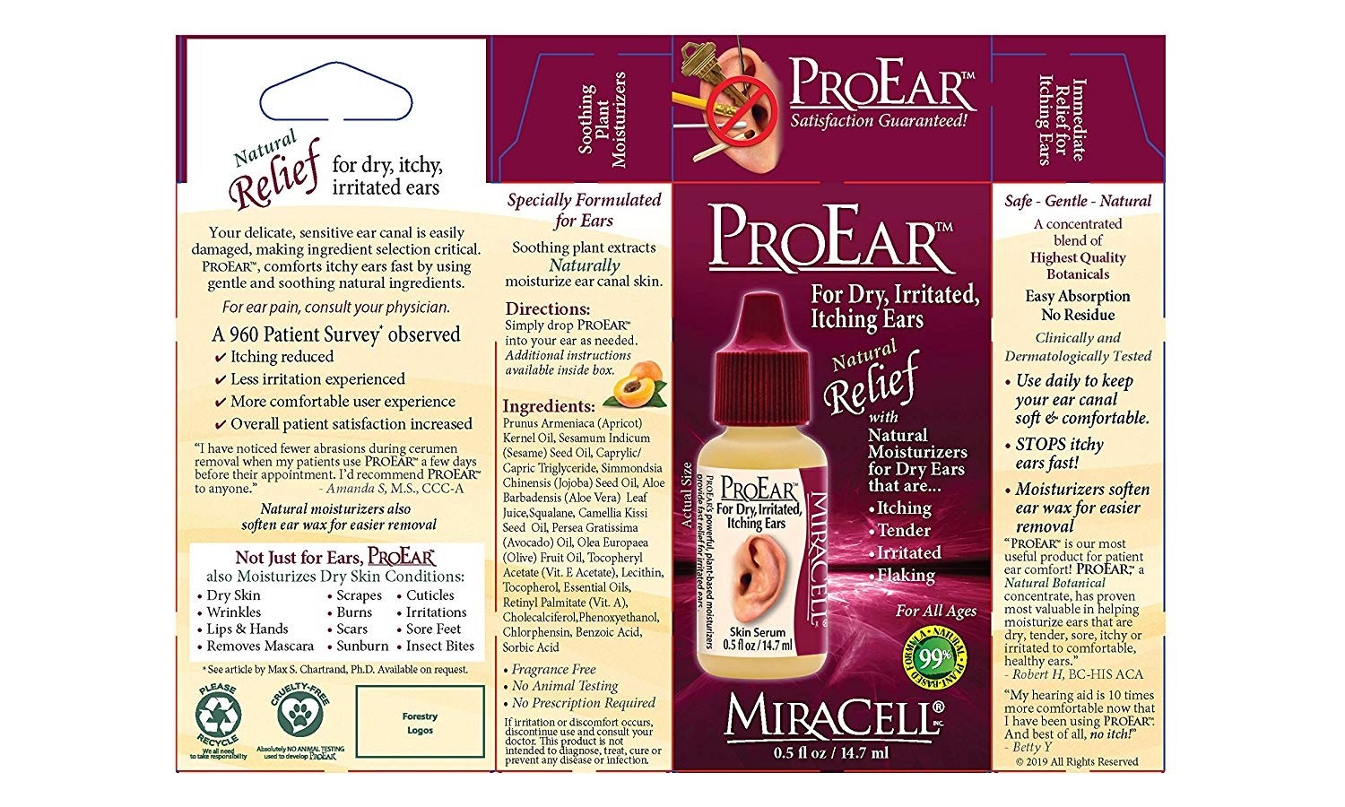 Miracell ProEar (0.5oz) Itchy Ear Relief AntiItch Drops