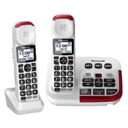 Panasonic KX-TGM420W Amplified Cordless Phone with Answering Machine and (1) Extra Handset