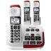 Panasonic KX-TGM420W Amplified Cordless Phone with Answering Machine and (2) Extra Handsets