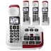 Panasonic KX-TGM420W Amplified Cordless Phone with Answering Machine and (3) Extra Handsets