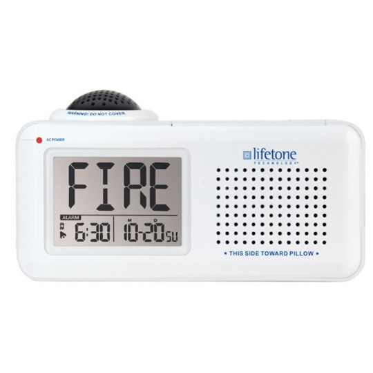 Lifetone HLAC151 Bedside Vibrating Fire Alarm and Clock