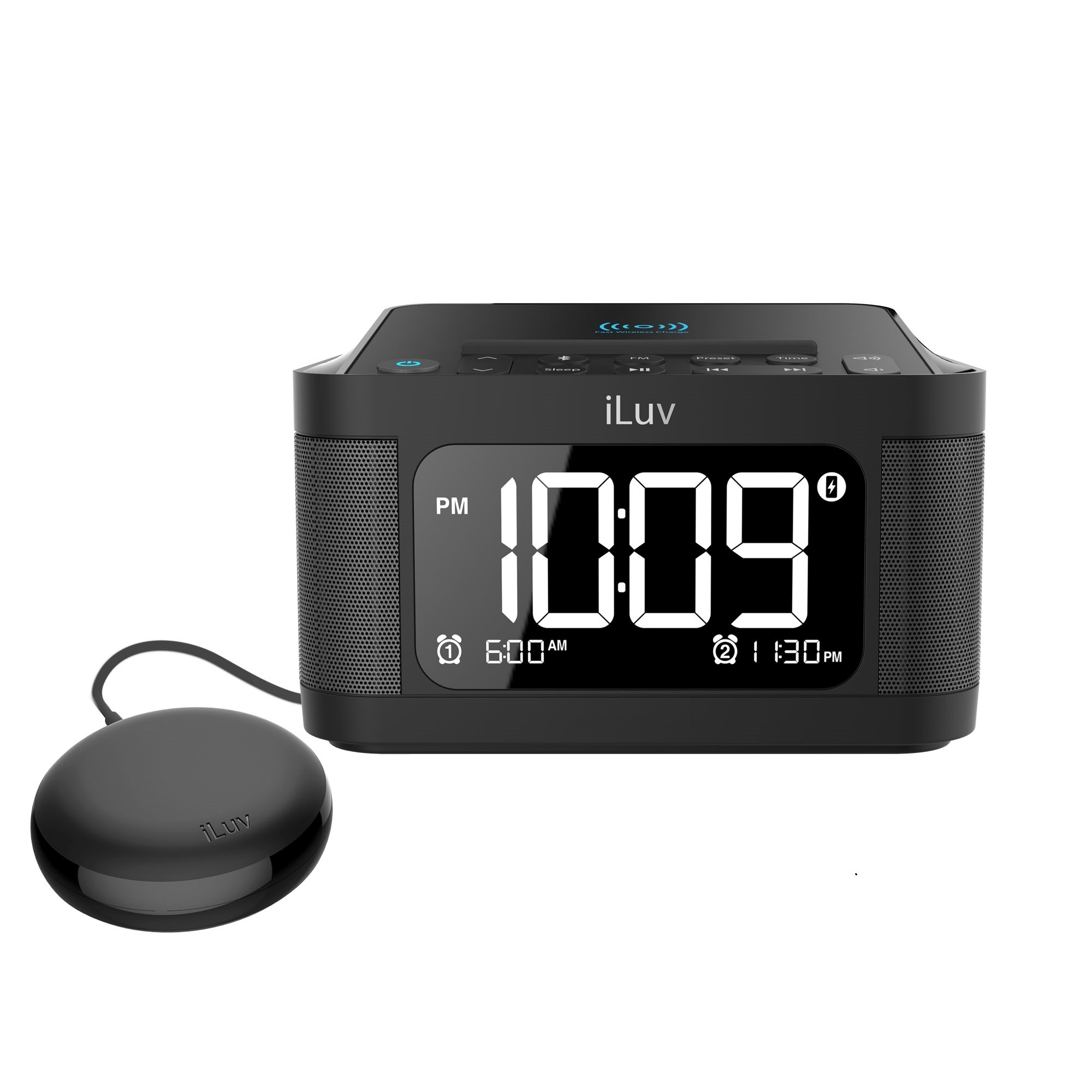 iLuv TimeShaker 6Q Wow Bluetooth Vibrating Alarm Clock Qi Charger