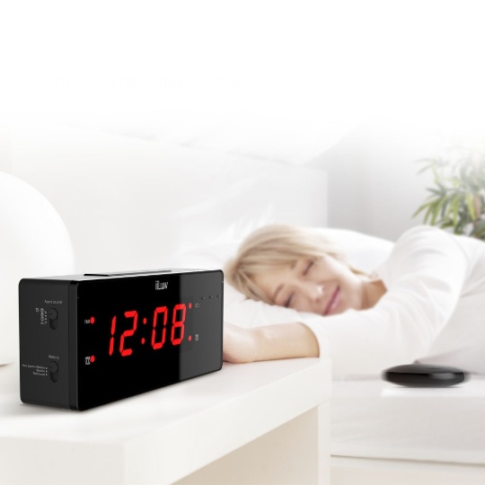 iLuv TimeShaker Boom Vibrating Alarm Clock with Wireless Bed Shaker