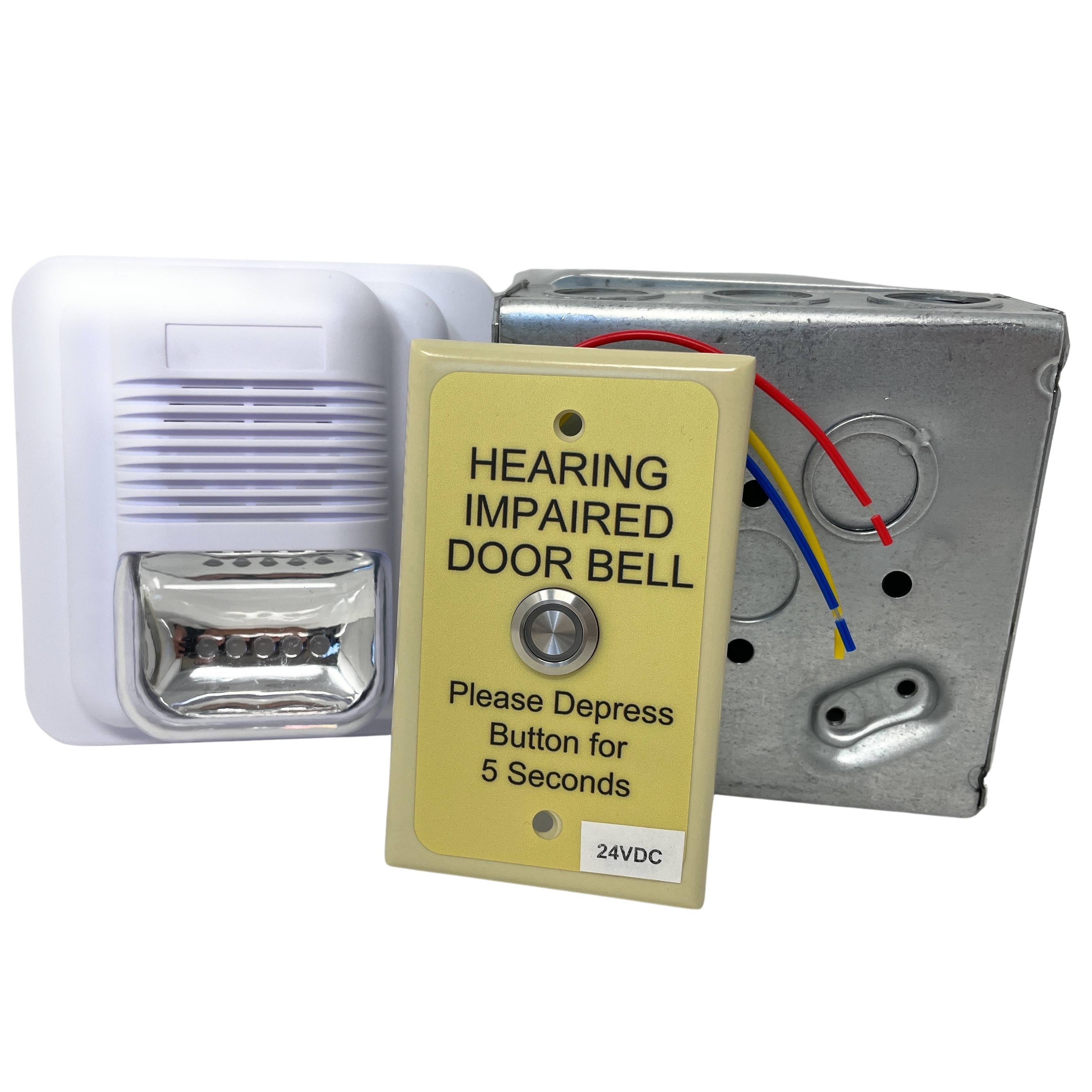 HardWired Audio/Visual Flashing Doorbell Kit for Deaf HWLDHSK2