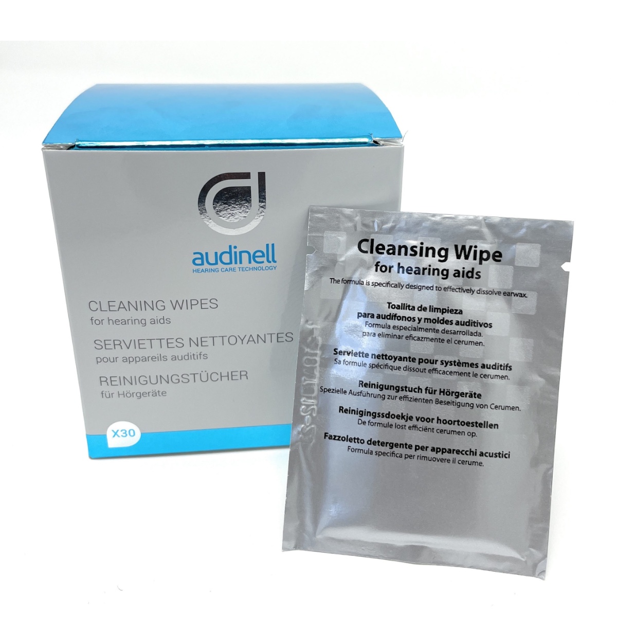 Audinell Hearing Aid Cleaning Wipes 30pk Individual Wipes
