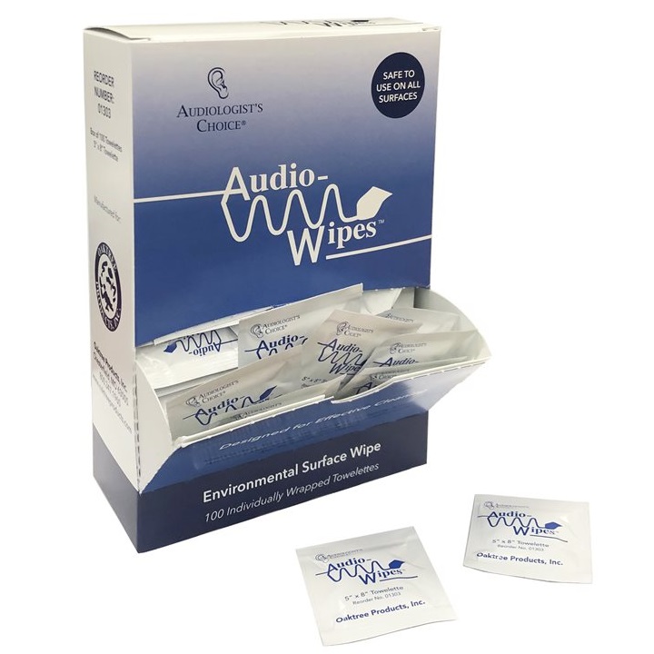 Audiowipes Disinfectant Hearing Aid Wipes Singles Hearing Aid