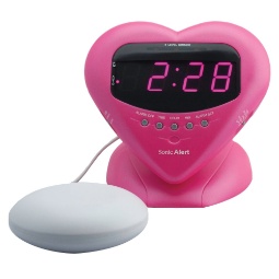 Sonic Alert Sonic Boom SBH400ss Sweetheart Vibrating Alarm Clock in Metallic Pink