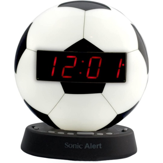 Sonic Alert SBW100SB The Sonic Glow Soccer Ball Alarm Clock with Recorable Al... 