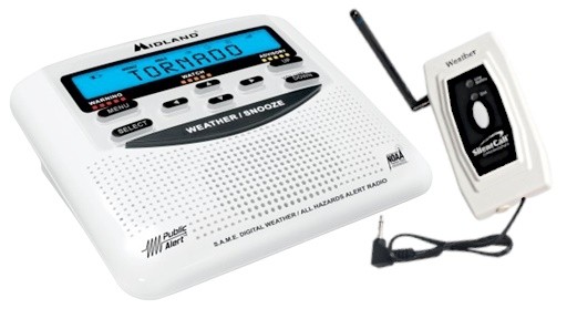 Midland Weather Alert Radio with Silent Call Medallion Series Transmitter