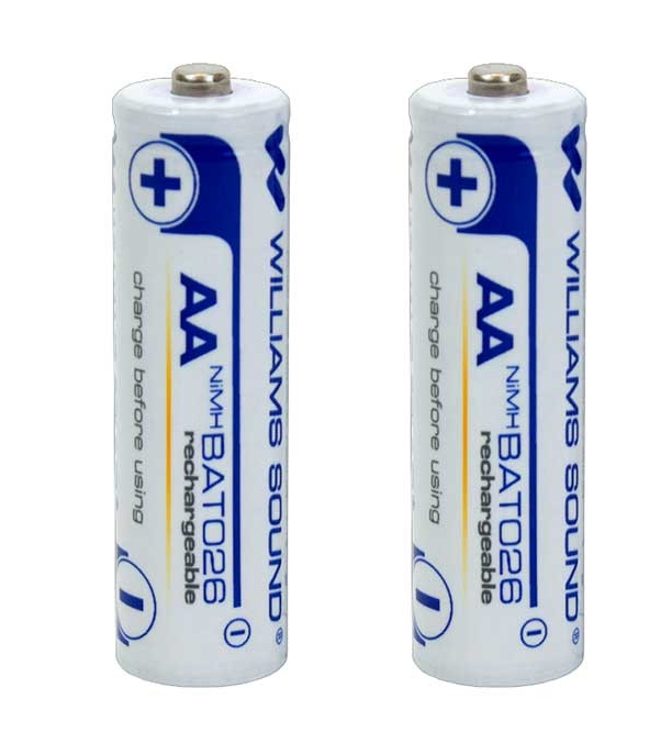 Williams Sound BAT 026 AA NiMH Rechargeable Batteries 2 Count