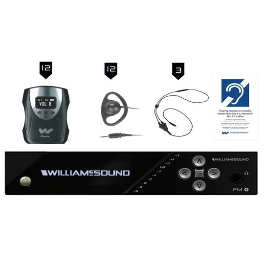 Williams Sound FM 558-12 Dual FM & Wi-Fi Assistive Listening System | 12 Listeners