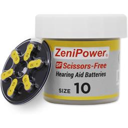 ZeniPower Scissors-Free Hearing Aid Batteries | Size 10 (60 pack)