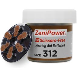 ZeniPower Scissors-Free Hearing Aid Batteries | Size 312 (60 pack)