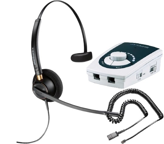 Serene Innovations UA-50 Business Phone Amplifier with Plantronics HW510 Headset