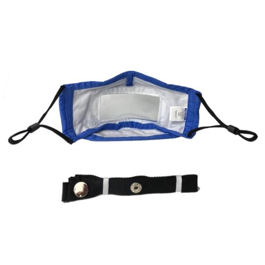 Mist Away Communication Mask with Clear, Anti-fog Window - Blue