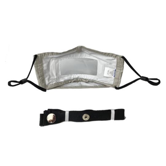 Mist Away Communication Mask with Clear, Anti-fog Window - Tan