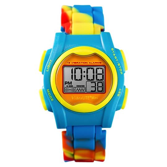 Global VibraLITE MINI Vibrating Watch with Multicolor Silicone Band
