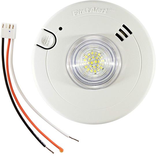 First Alert 7020BSL Hardwired Smoke Alarm with LED Strobe Light