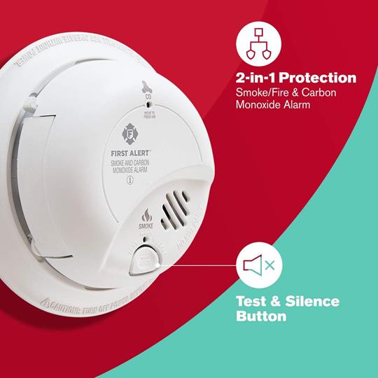 First Alert SC9120B Hard Wired Dual Smoke & Carbon Monoxide Alarm with Backup