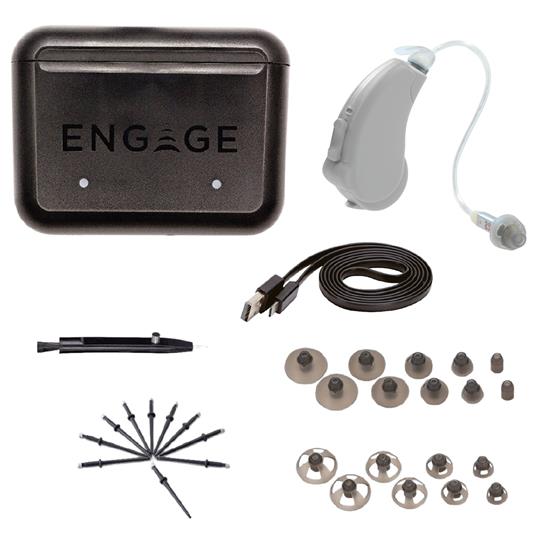 Lucid Hearing Engage Rechargeable OTC Hearing Aids | Android | Grey (Pair)