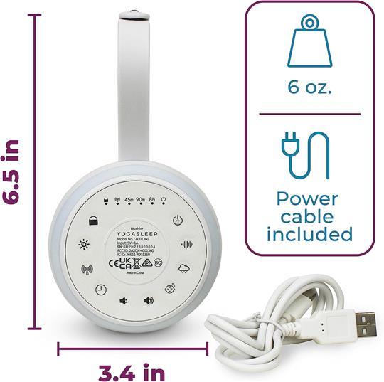 Yogasleep Hushh+ Travel Sound Machine with Wireless Speaker and Night Light
