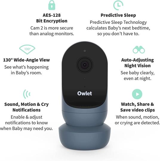 Owlet Cam 2 | Smart HD Video Baby Monitor | Bedtime Blue