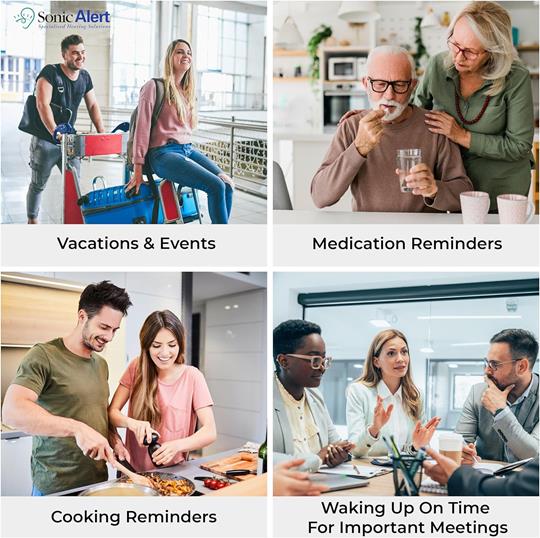 Sonic Alert Sonic Shaker SBP100 Vibrating Travel Alarm Clock | Jade Blue