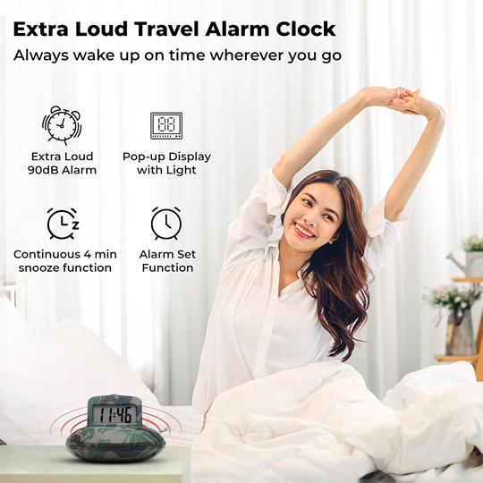 Sonic Alert Sonic Shaker SBP100 Vibrating Travel Alarm Clock | Green Camouflage