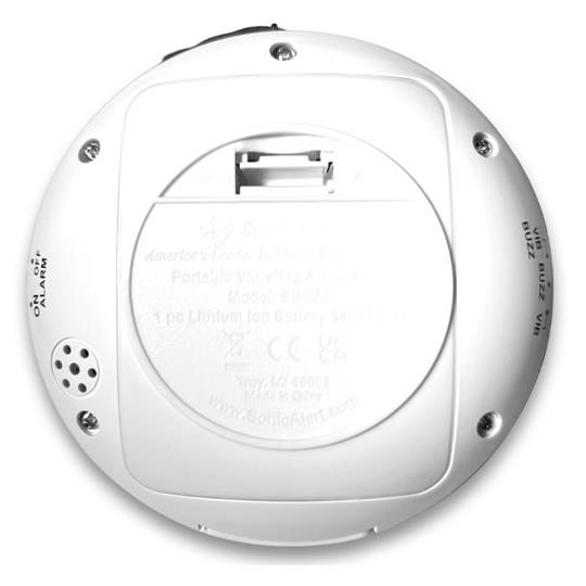 Sonic Alert Sonic Shaker SBP200 Vibrating Travel Alarm Clock | White