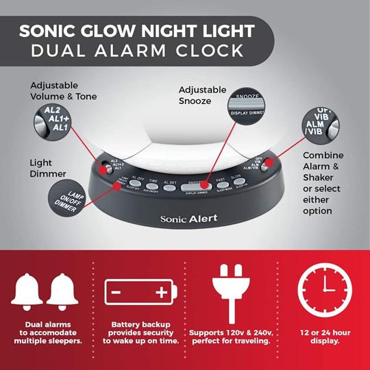 Sonic Glow SBW100SB Soccer Ball Alarm Clock