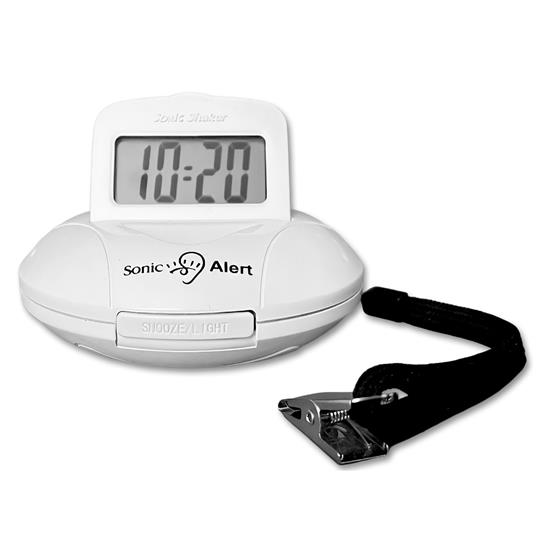 Sonic Alert Sonic Shaker SBP200 Vibrating Travel Alarm Clock | White
